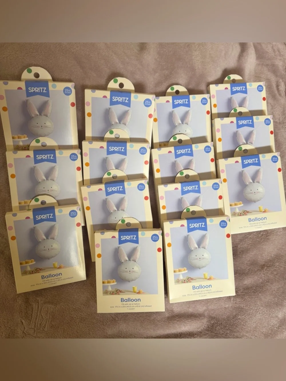 Easter Bunny Face Foil Balloon - Spritz™ Lot of 14